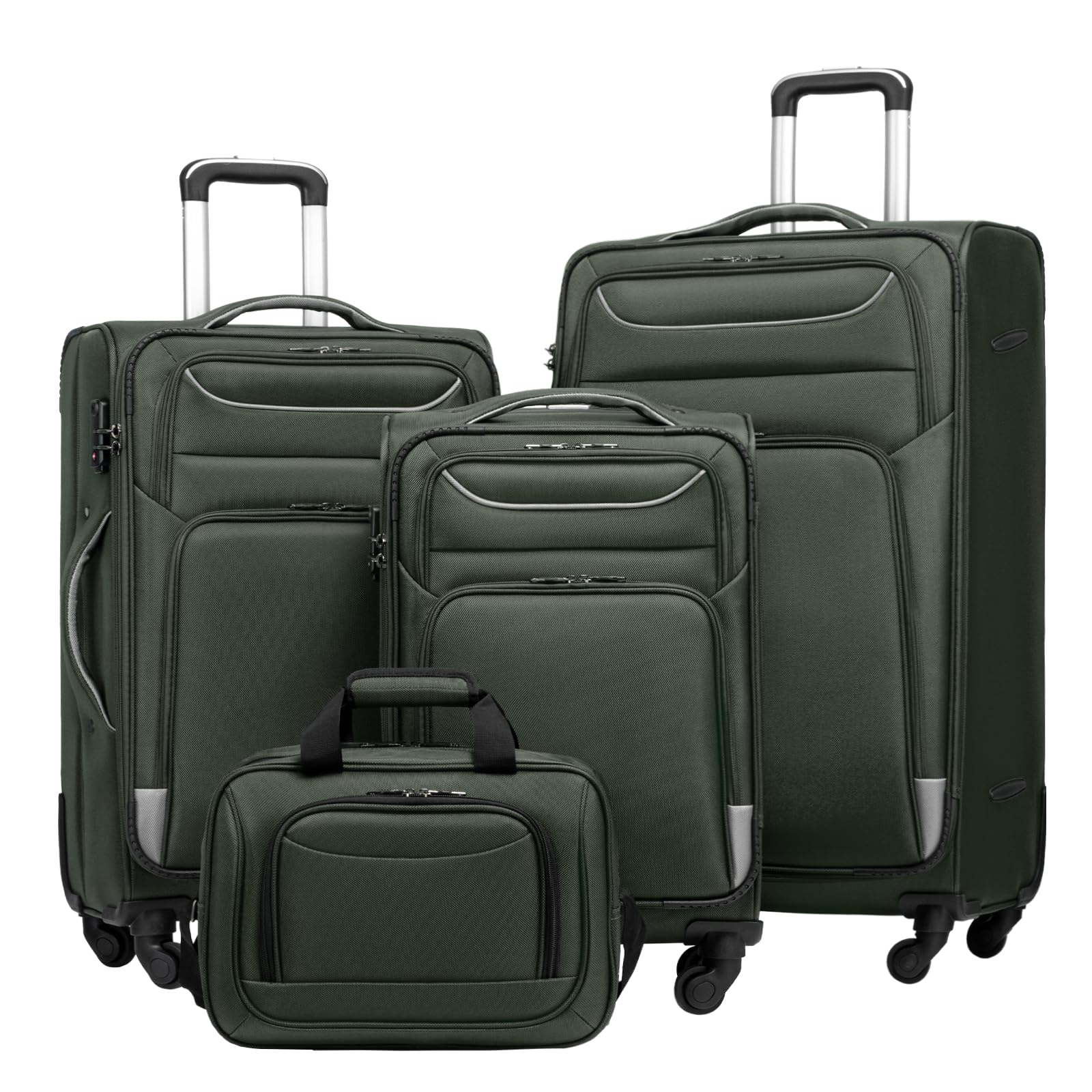 Coolife 4-Piece Softshell Spinner Luggage Set -  by Handbags Specialist Headquarter | Available at Handbags Specialist Headquarter