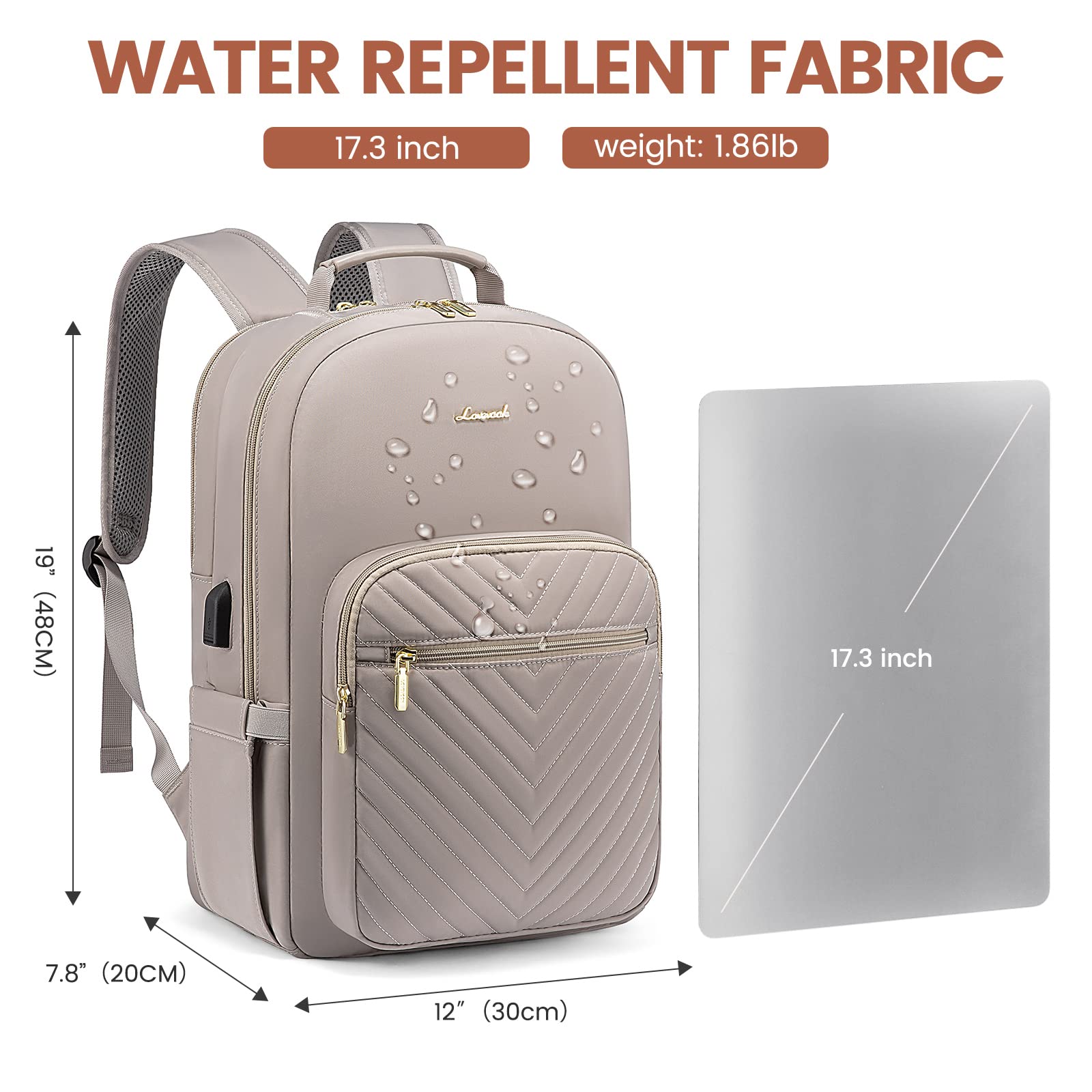 Chic Leather Laptop Backpack for Women - LoveVook - Backpack Bags by Handbags Specialist Headquarter | Available at Handbags Specialist Headquarter