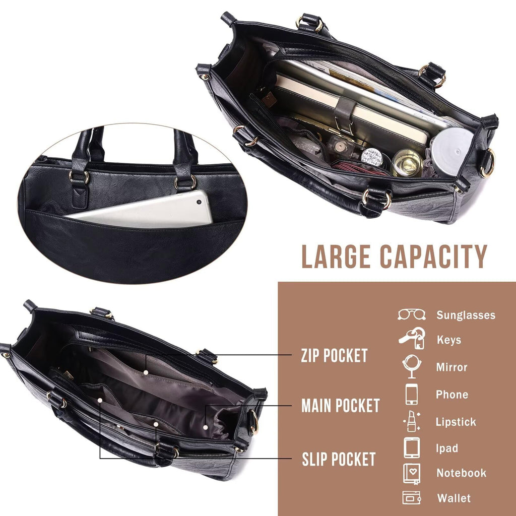 AUYOCO Chic Vegan Leather Crossbody Bag with Strap -  by Handbags Specialist Headquarter | Available at Handbags Specialist Headquarter