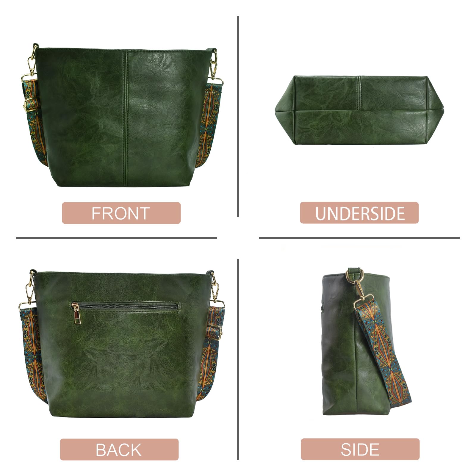 ChicHobo Vegan Leather Crossbody Bag with Strap -  by Handbags Specialist Headquarter | Available at Handbags Specialist Headquarter