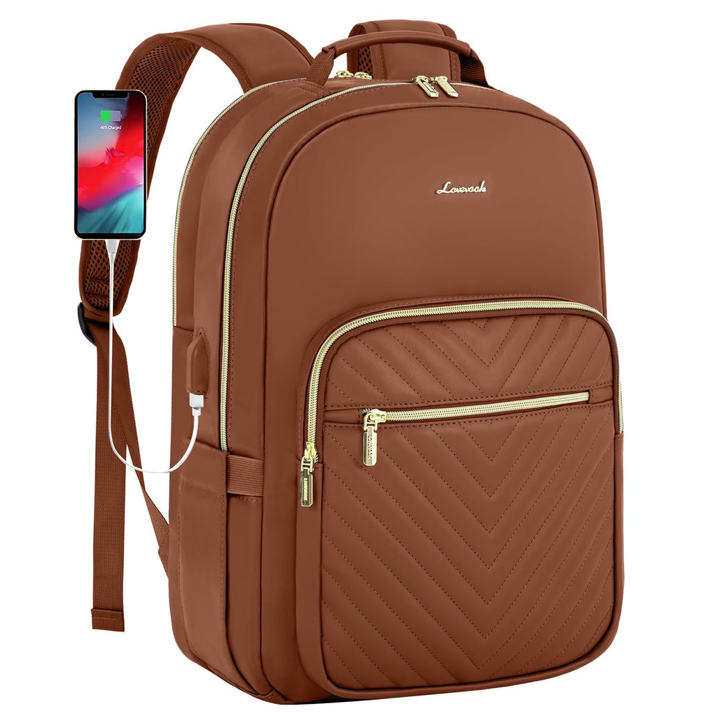 Chic Leather Laptop Backpack for Women - LoveVook - Backpack Bags by Handbags Specialist Headquarter | Available at Handbags Specialist Headquarter