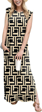 Women's Casual Maxi Dress with Pockets