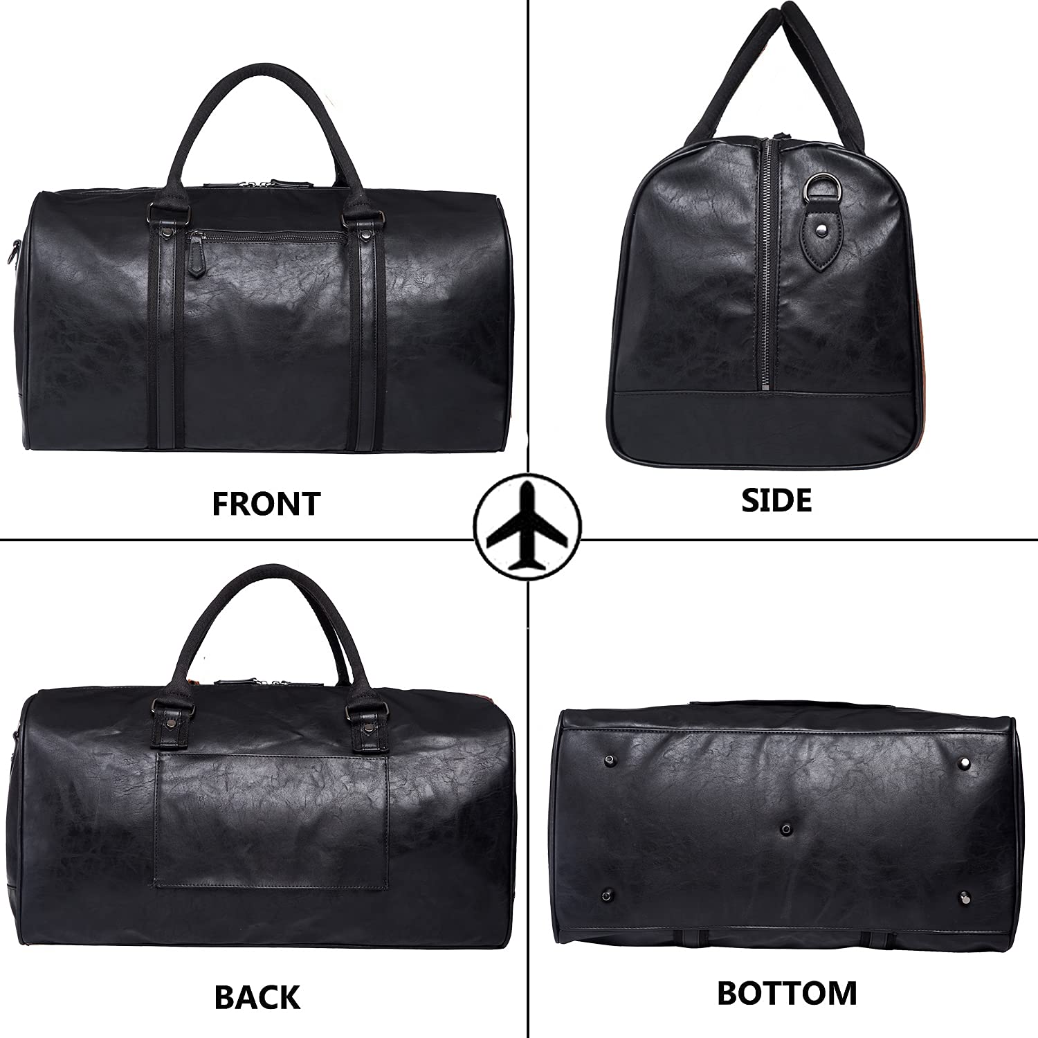 Seyfocnia Oversized Waterproof Leather Duffle Bag