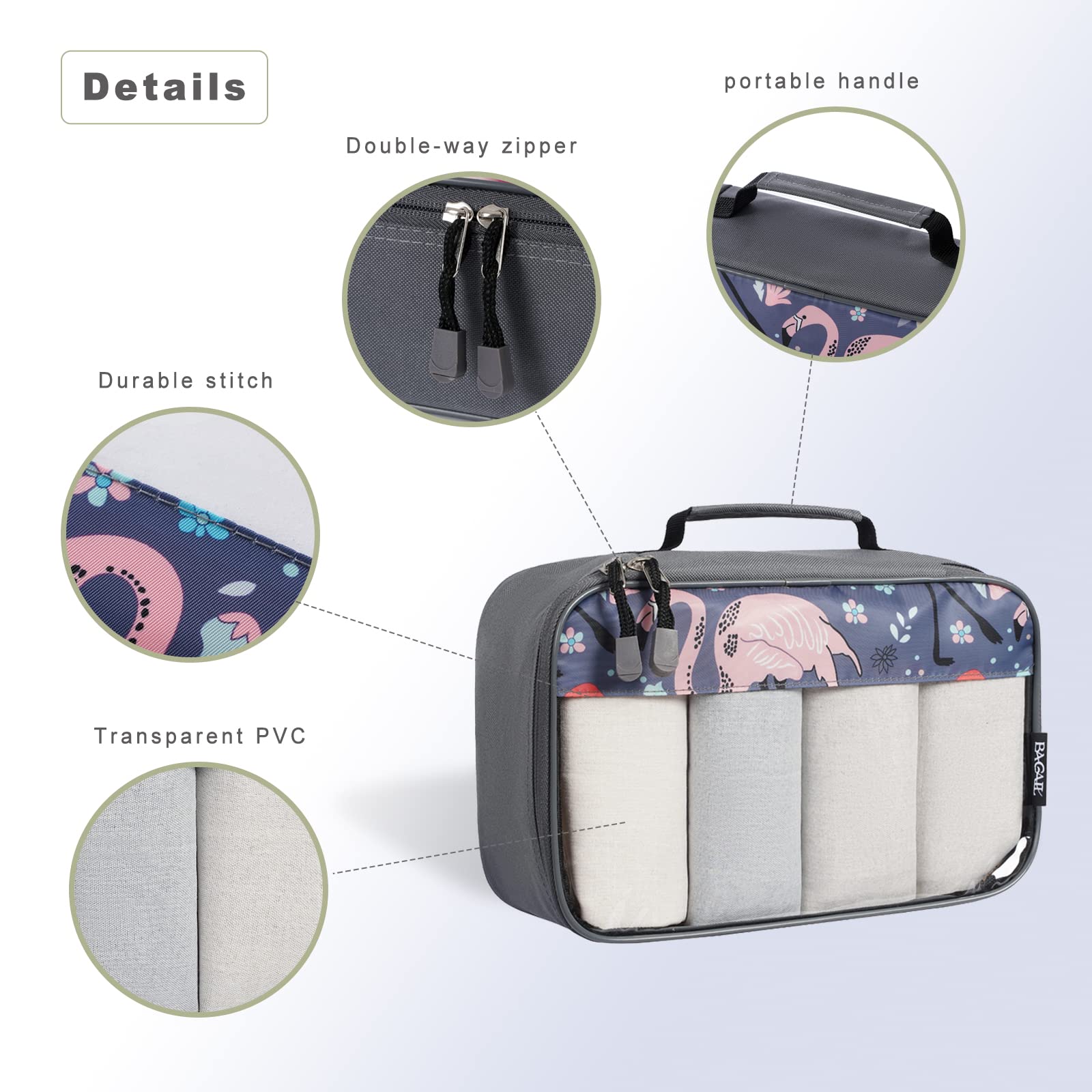 BAGAIL Travel Cubes: 8/9 Set Packing Organizers -  by Handbags Specialist Headquarter | Available at Handbags Specialist Headquarter