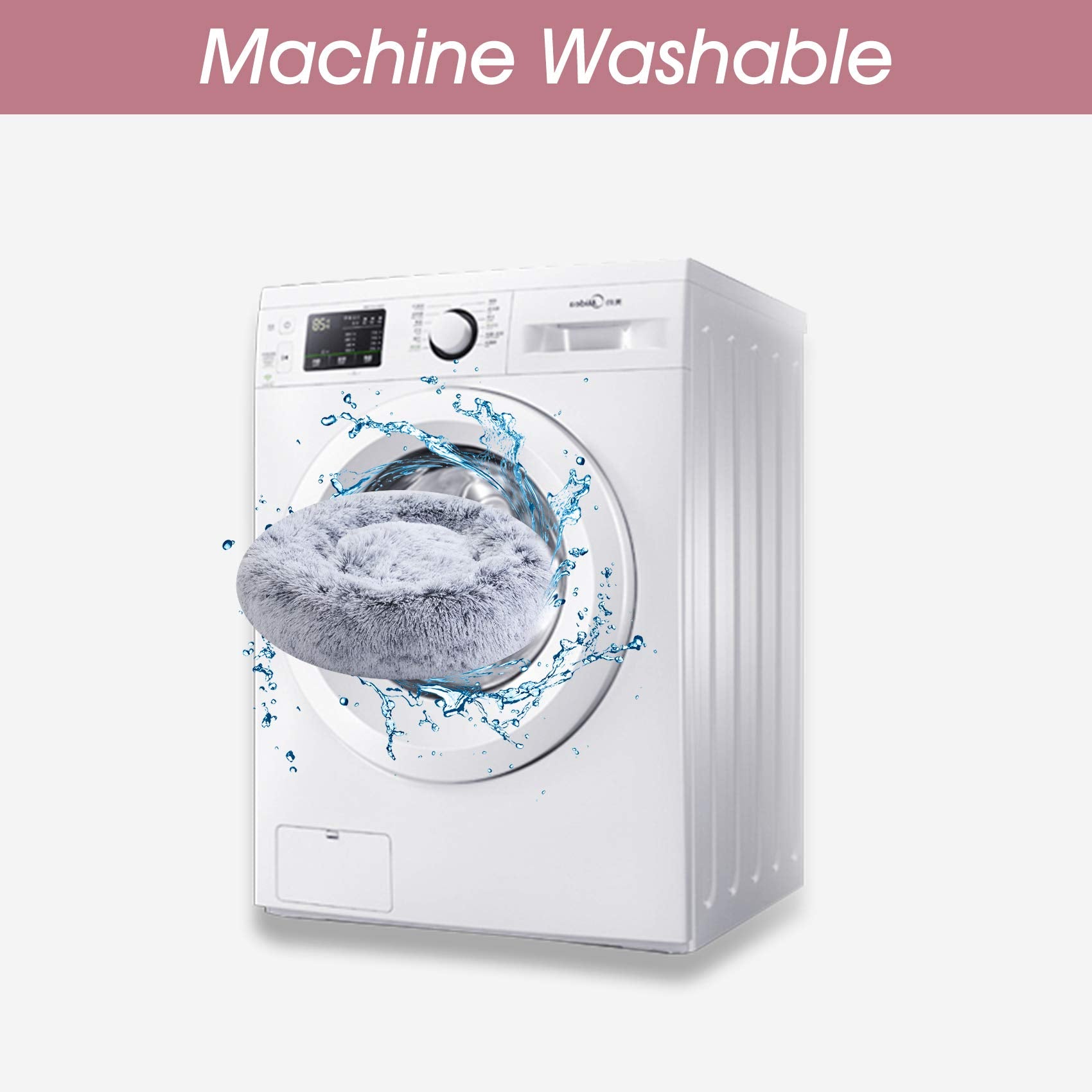 PawCozy Nest: Plush Anti-Anxiety Pet Bed, Light Grey -  by Handbags Specialist Headquarter | Available at Handbags Specialist Headquarter