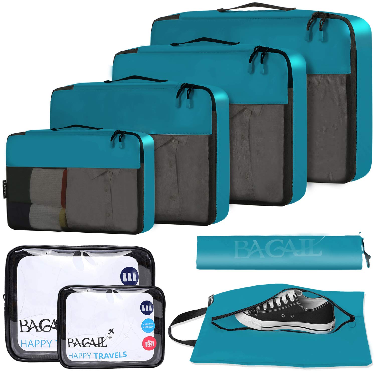 BAGAIL Travel Cubes: 8/9 Set Packing Organizers -  by Handbags Specialist Headquarter | Available at Handbags Specialist Headquarter