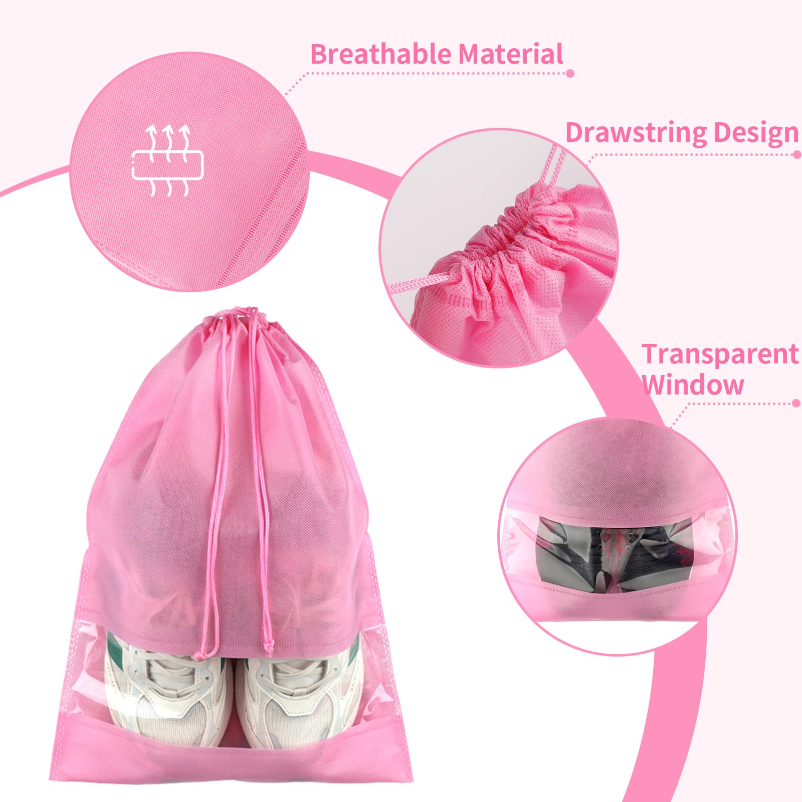 Travel Clear Shoe Bags - 5 Pack Waterproof Storage -  by Handbags Specialist Headquarter | Available at Handbags Specialist Headquarter