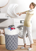 Collapsible Hamper Bag - Grey - Laundry Baskets by Handbags Specialist Headquarter | Available at Handbags Specialist Headquarter