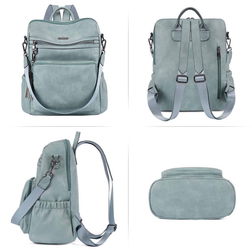 DUO-TONE Luxe Women's Leather Travel Backpack - Backpack Bags by Handbags Specialist Headquarter | Available at Handbags Specialist Headquarter