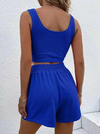 Full Size Wide Strap Tank and Shorts Set Plus Size - Women Plus Size by Trendsi | Available at Handbags Specialist Headquarter