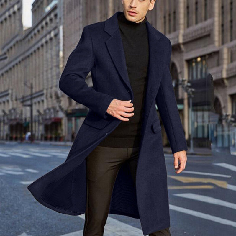 UrbanWool™ Men's Classic Long Trench Coat