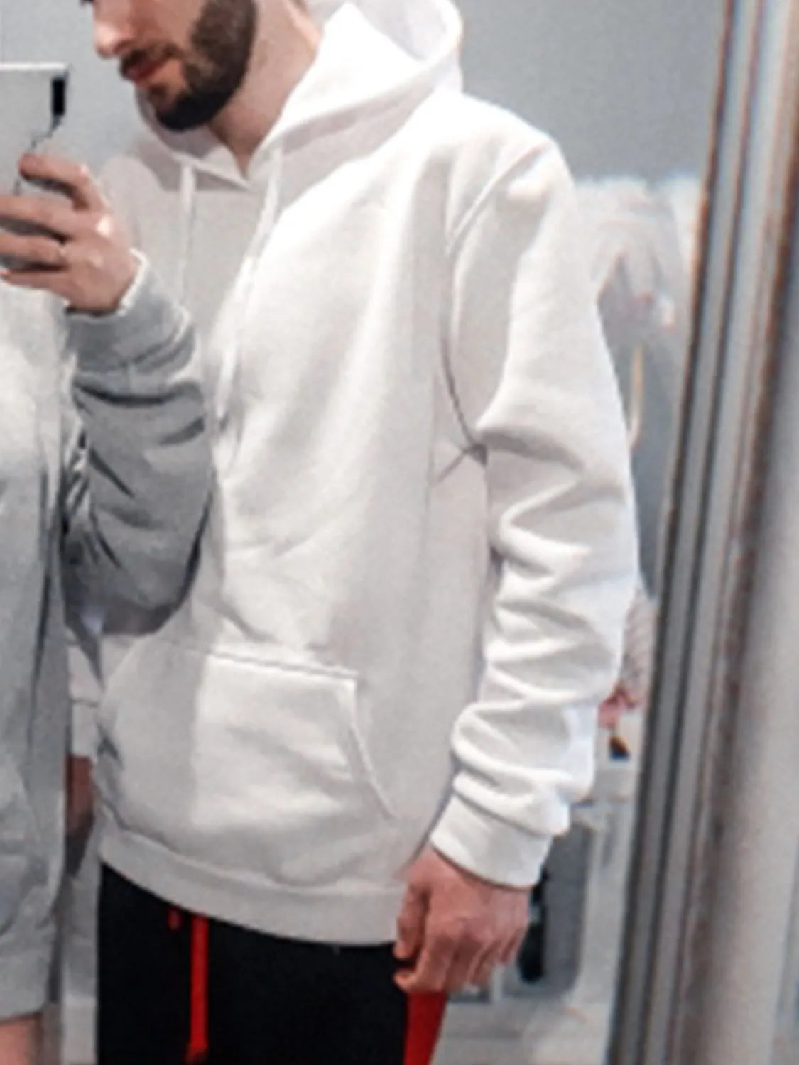 Men's Full Size Drawstring Long Sleeve Hoodie Plus Size - Men's Sweatshirts by Trendsi | Available at Handbags Specialist Headquarter