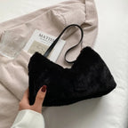 Faux Fur Removable Strap Shoulder Bag - Handbags by Trendsi | Available at Handbags Specialist Headquarter