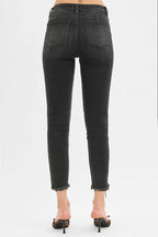 RISEN Full Size Tummy Control Mid Rise Crop Skinny Jeans Plus Size - Women / Jeans & Denim by Trendsi | Available at Handbags Specialist Headquarter