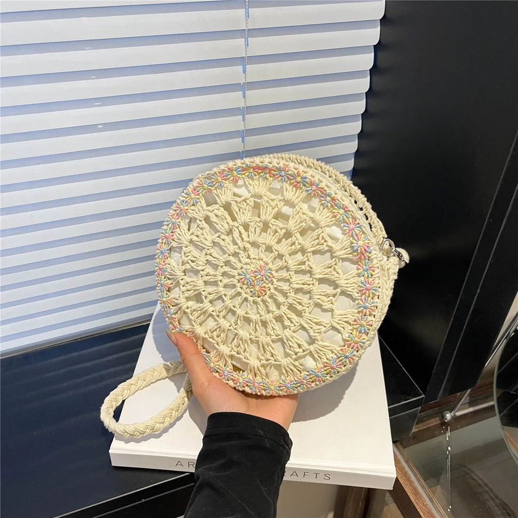 Handmade Round Crochet Straw Handbag - handbags by Trendsi | Available at Handbags Specialist Headquarter