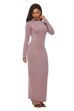 Mock Neck Long Sleeve Maxi Slim Dress - Maxi Dress by Trendsi | Available at Handbags Specialist Headquarter