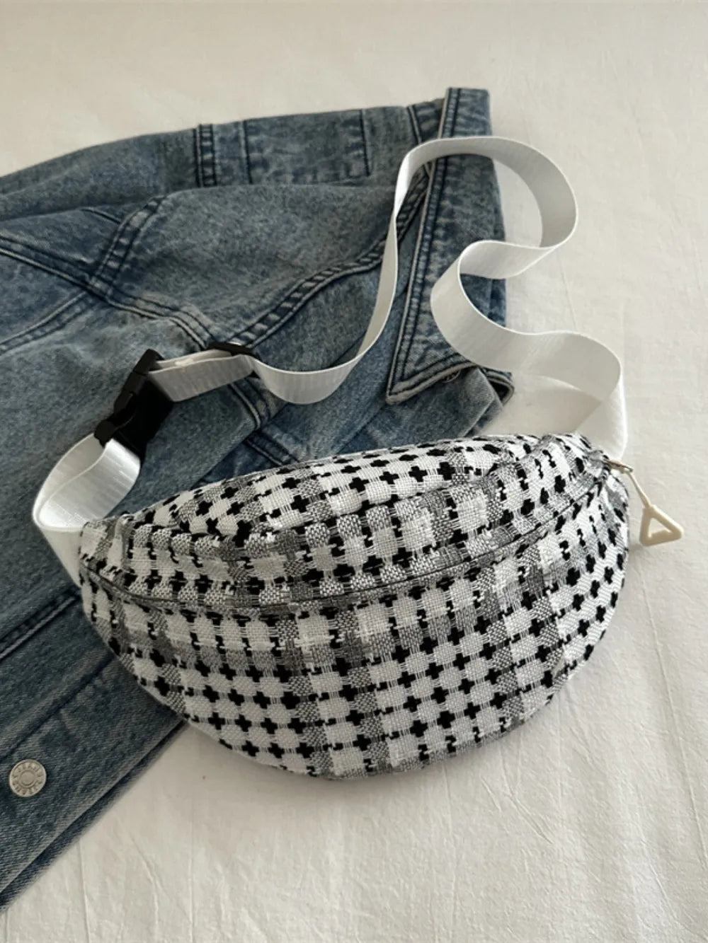 Plaid Wide Strap Crossbody Bag - Handbags by Trendsi | Available at Handbags Specialist Headquarter