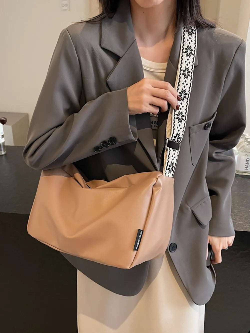 PU Leather Adjustable Strap Crossbody Bag - Crossbody Bag by Trendsi | Available at Handbags Specialist Headquarter