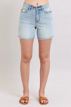 Judy Blue Full Size 2 Button Denim Shorts with Pockets Plus Size - Women / Jeans & Denim by Trendsi | Available at Handbags Specialist Headquarter
