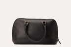 Genuine Pebble Leather Handbag - Elegant Black Tote