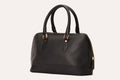 Genuine Pebble Leather Handbag - Elegant Black Tote