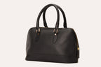 Genuine Pebble Leather Handbag - Elegant Black Tote