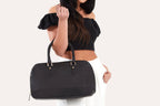 Genuine Pebble Leather Handbag - Elegant Black Tote