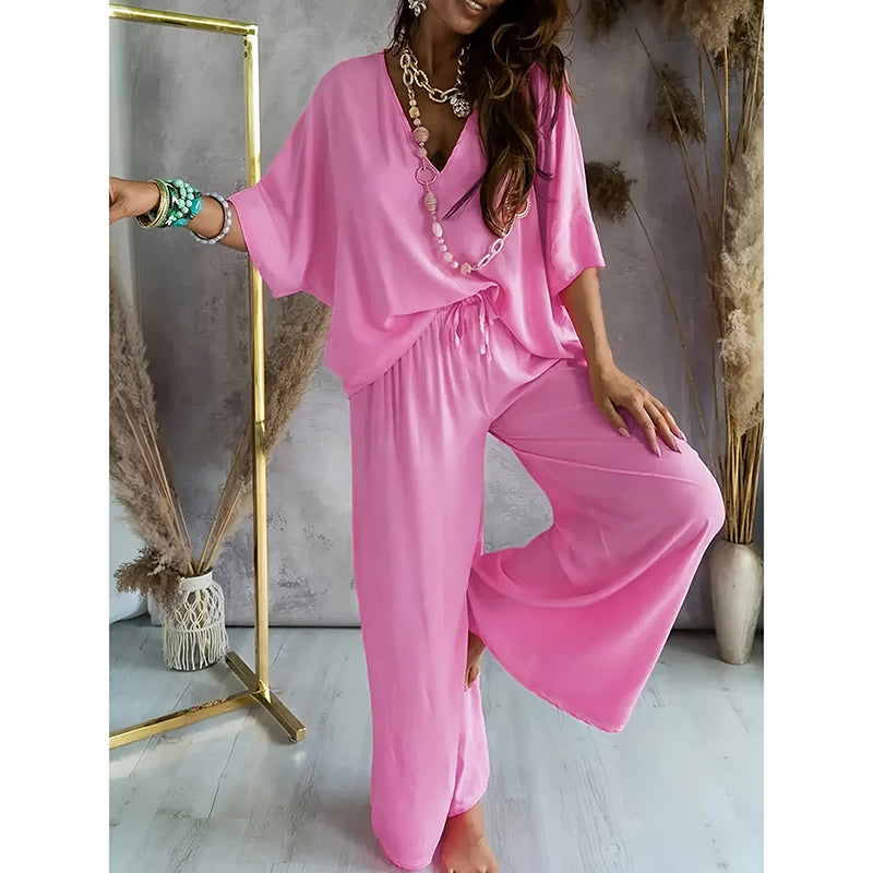 ChicEase: Women's V-Neck Lounge Set