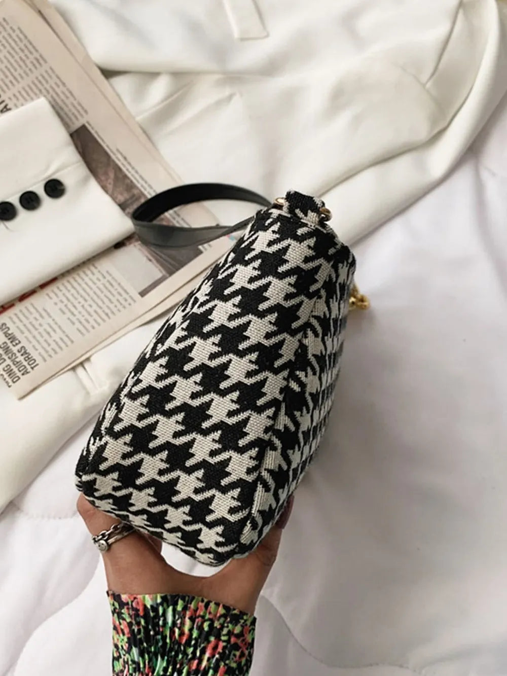 Houndstooth Polyester Handbag - handbags by Trendsi | Available at Handbags Specialist Headquarter
