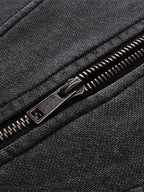 Men's Washed Zip Up Long Sleeve Hooded Jacket - Men's jackets by Trendsi | Available at Handbags Specialist Headquarter