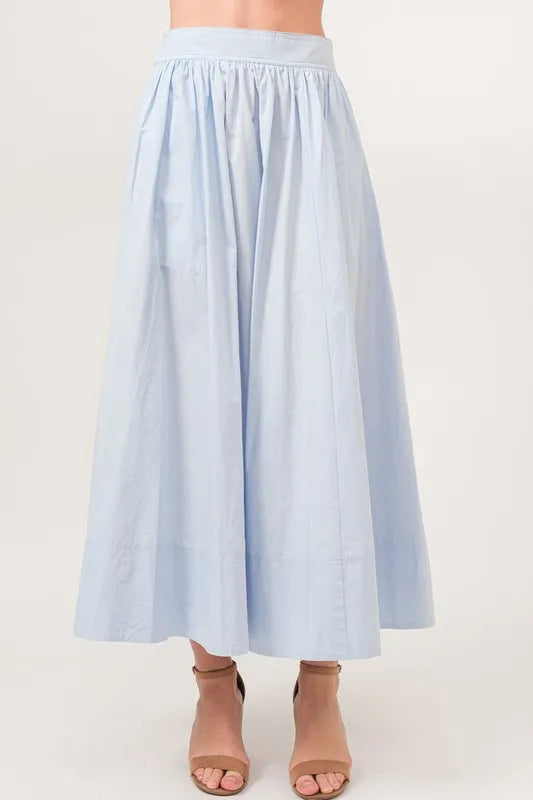 And The Why A-line Flowing Elastic Back Midi Skirt - Bottoms by Trendsi | Available at Handbags Specialist Headquarter