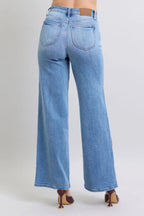 Judy Blue Full Size Wide Leg Jeans with Pockets - Women / Jeans & Denim by Trendsi | Available at Handbags Specialist Headquarter