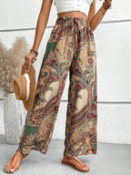 Printed Wide Leg Pants - Women Pants by Trendsi | Available at Handbags Specialist Headquarter
