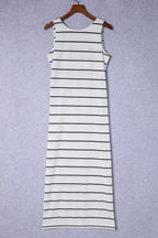 Striped Slit Sleeveless Maxi Dress - Maxi Dress by Trendsi | Available at Handbags Specialist Headquarter