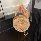 Handmade Round Crochet Straw Handbag - handbags by Trendsi | Available at Handbags Specialist Headquarter