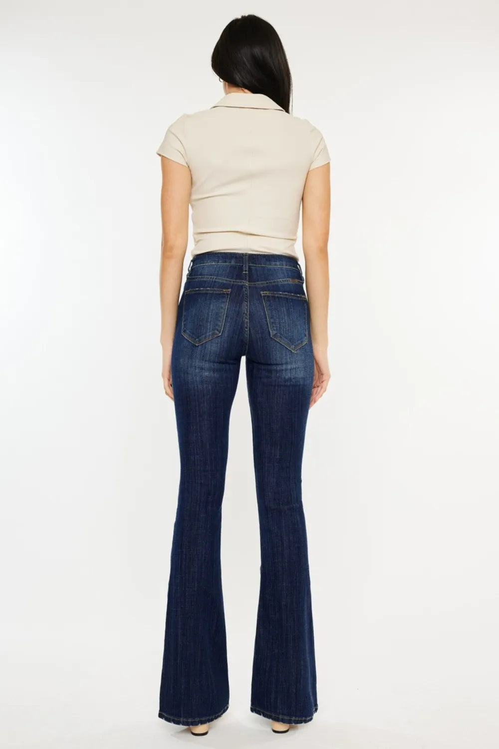 Kancan Full Size Mid Rise Slim Flare Jeans - Sleepwear by Trendsi | Available at Handbags Specialist Headquarter