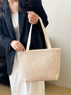 Straw Woven Tote Bag - Tote Bag by Trendsi | Available at Handbags Specialist Headquarter