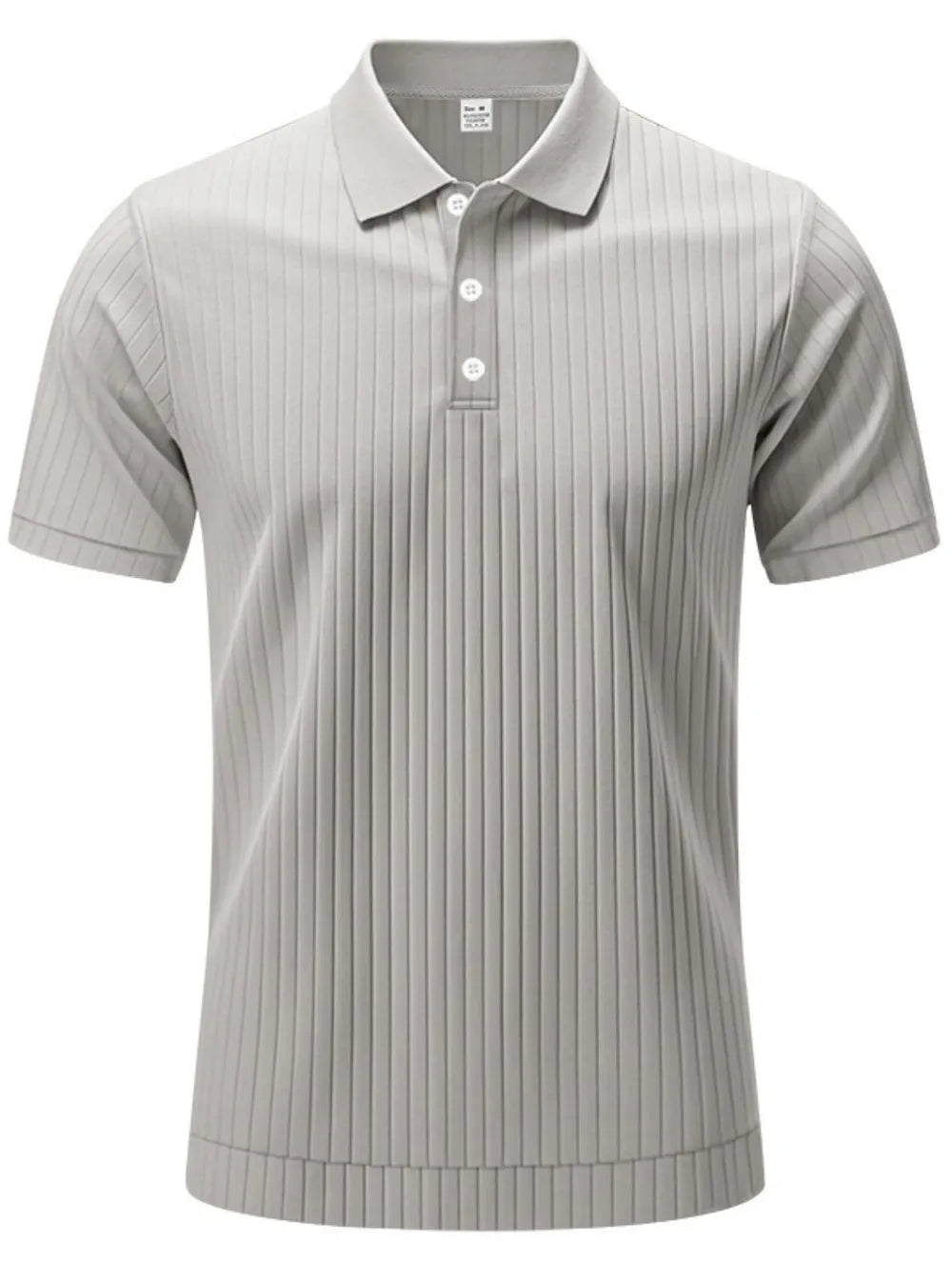 Men's Full Size Ribbed Short Sleeve Polo Plus Size - Men's Polo shirt by Trendsi | Available at Handbags Specialist Headquarter