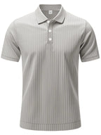Men's Full Size Ribbed Short Sleeve Polo Plus Size - Men's Polo shirt by Trendsi | Available at Handbags Specialist Headquarter