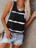 Full Size Striped Round Neck Tank Top Plus Size - Tops by Trendsi | Available at Handbags Specialist Headquarter