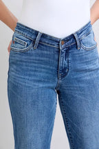 Judy Blue Full Size High Waist V-Front Vintage Wash Straight Jeans Plus Size - Women / Jeans & Denim by Trendsi | Available at Handbags Specialist Headquarter