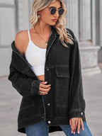 Button Up Long Sleeve Denim Jacket - Tops by Trendsi | Available at Handbags Specialist Headquarter