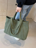 Corduroy Solid Large Tote Bag - Tote Bag by Trendsi | Available at Handbags Specialist Headquarter