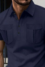 Men's Full Size Collared Short Sleeve Polo Plus Size - Men's Polo shirt by Trendsi | Available at Handbags Specialist Headquarter