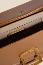 Fame Buckle Closure Crescent Faux Leather Crossbody Bag - Crossbody Bag by Trendsi | Available at Handbags Specialist Headquarter