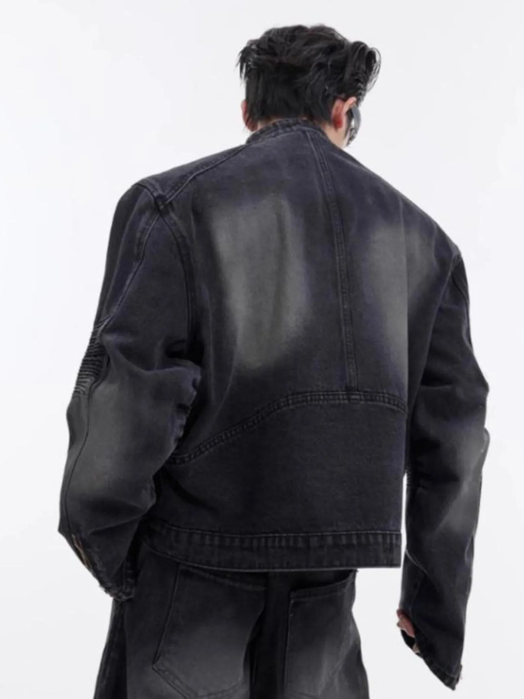 Men's Zip Up Long Sleeve Denim Jacket - Men's jackets by Trendsi | Available at Handbags Specialist Headquarter