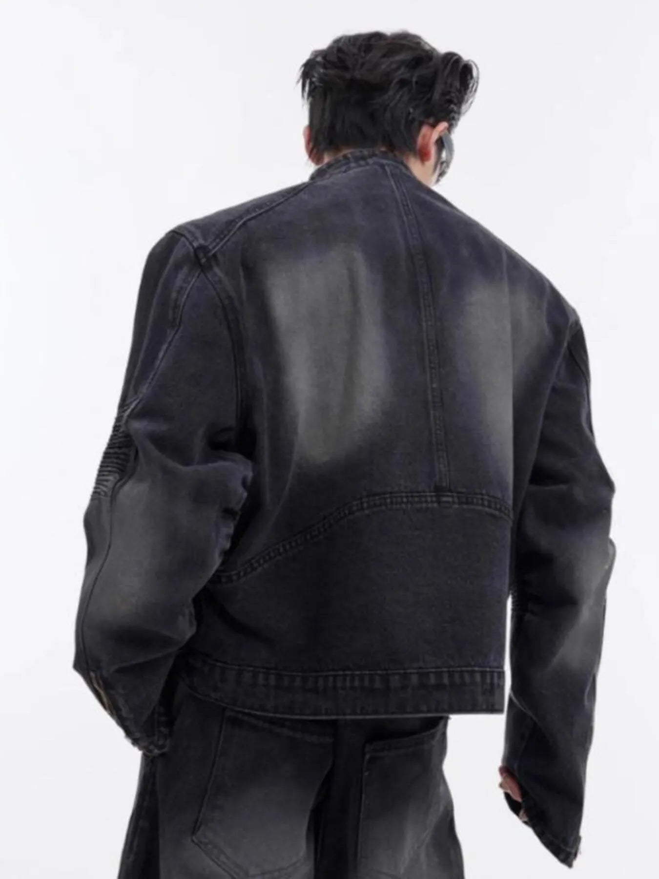 Men's Zip Up Long Sleeve Denim Jacket - Men's jackets by Trendsi | Available at Handbags Specialist Headquarter