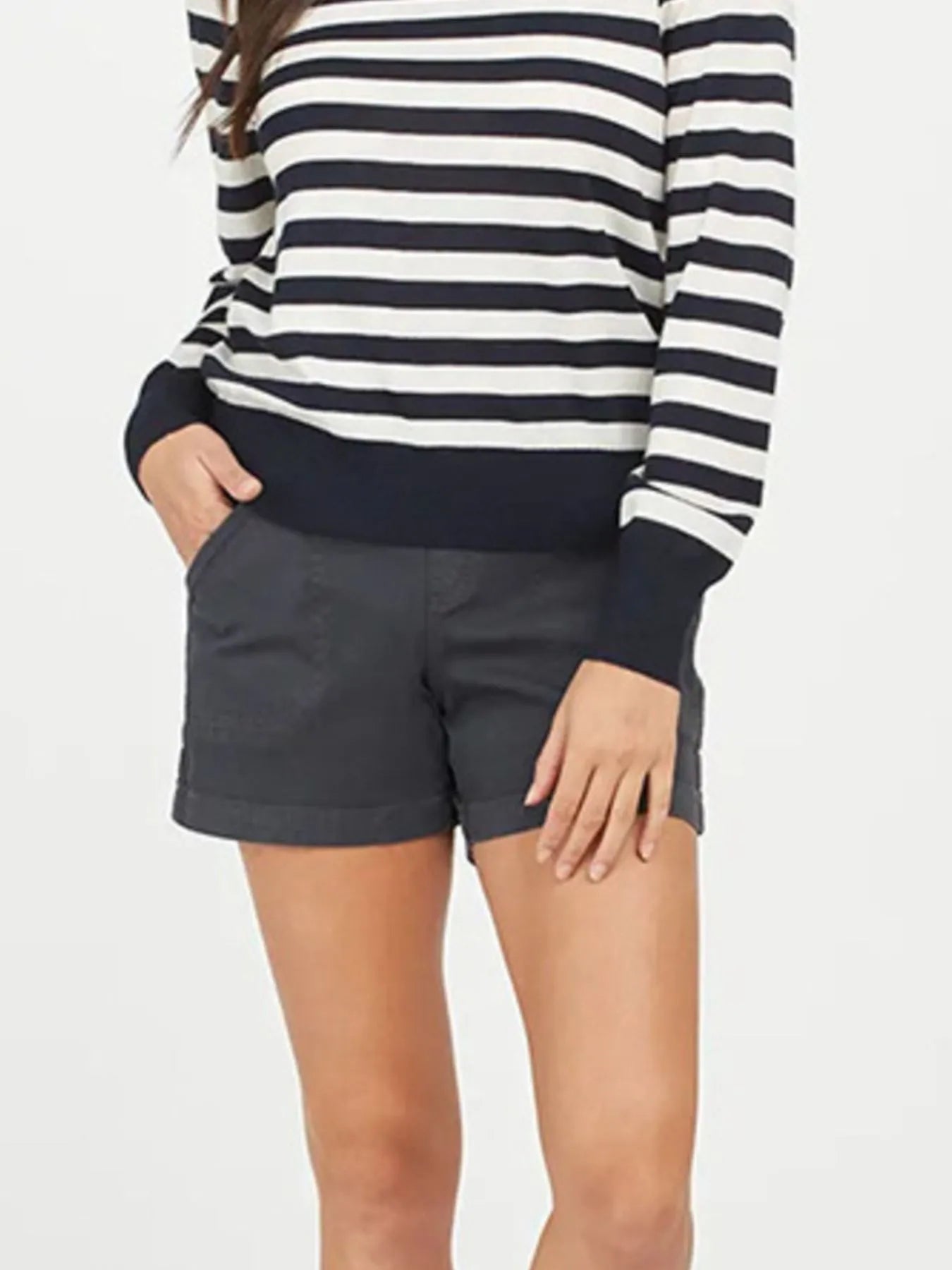 Full Size Vintage Washed Denim Shorts with Pockets Plus Size - Women / Jeans & Denim by Trendsi | Available at Handbags Specialist Headquarter