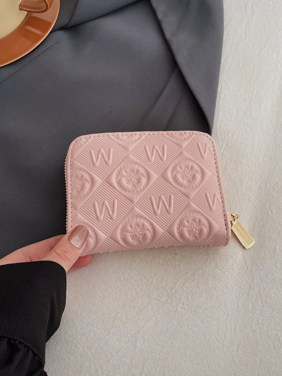 Embossed Zip Mini Wallet - Wallet by Trendsi | Available at Handbags Specialist Headquarter
