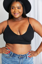 Zenana Full Size Textured Spaghetti Strap Bralette in Black - Tops by Trendsi | Available at Handbags Specialist Headquarter